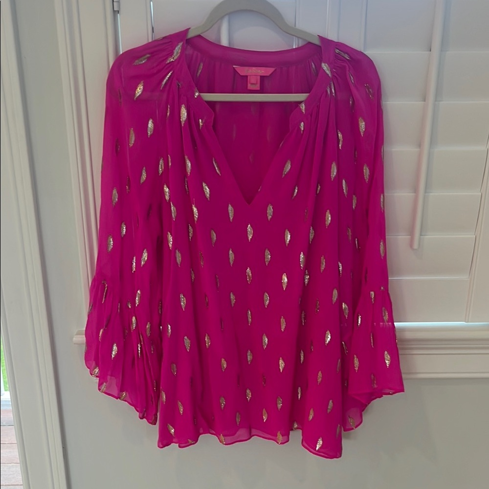 Lilly Pulitzer Pink and Metallic Women's Top